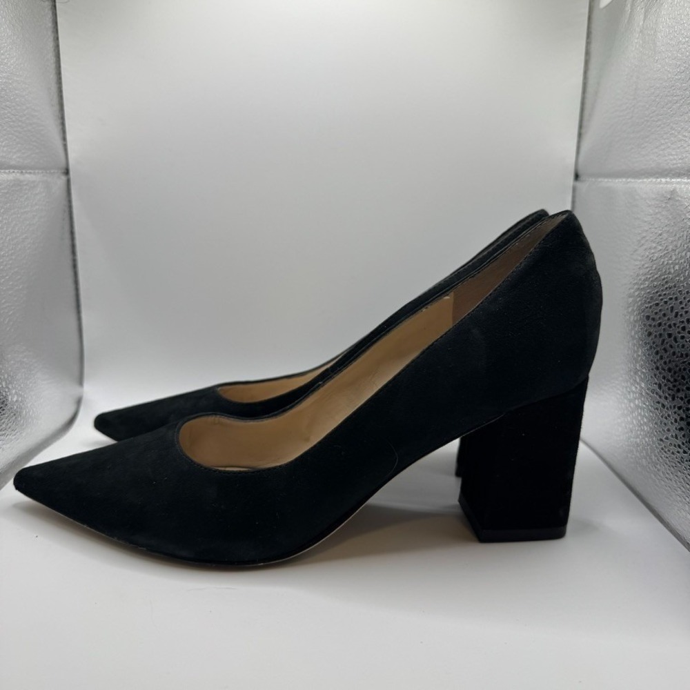 Marc Fisher Black Suede Block Heel Pumps – Women's Size 6.5